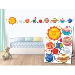 DECORATIVE WALL STICKERS MERRY PLANETS - FOR CHILDREN - STICKERS