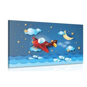 CANVAS PRINT AIRPLANE FLIGHT - CHILDRENS PICTURES - PICTURES