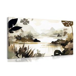 CANVAS PRINT LAKE IN THE JUNGLE - PICTURES LAKES - PICTURES