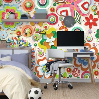 SELF ADHESIVE WALLPAPER FLORAL ABSTRACTION - SELF-ADHESIVE WALLPAPERS - WALLPAPERS