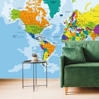 SELF ADHESIVE WALLPAPER COLORED MAP OF THE WORLD - SELF-ADHESIVE WALLPAPERS - WALLPAPERS