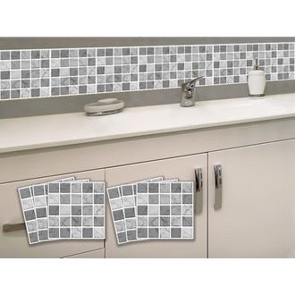 TILE STICKERS WHITE & GRAY MARBLE - TILE STICKERS - STICKERS