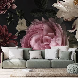 WALL MURAL BOUQUET OF FLOWERS IN A CLOSE-UP - WALLPAPERS FLOWERS - WALLPAPERS