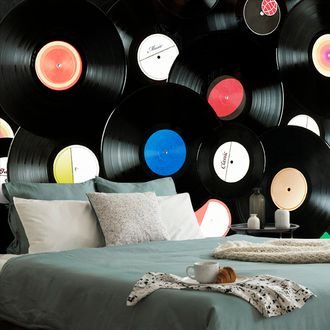 WALL MURAL RETRO RECORDS - WALLPAPERS VINTAGE AND RETRO - WALLPAPERS
