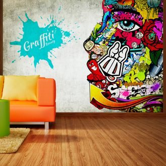 SELF ADHESIVE WALLPAPER MODERN GRAFFITI - WALLPAPERS