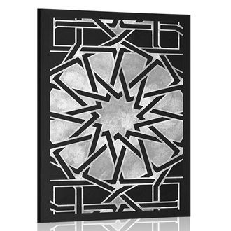 POSTER ORIENTAL MOSAIC IN BLACK AND WHITE - BLACK AND WHITE - POSTERS