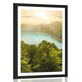 POSTER WITH MOUNT RIVER IN THE MIDDLE OF A GREEN FOREST - NATURE - POSTERS