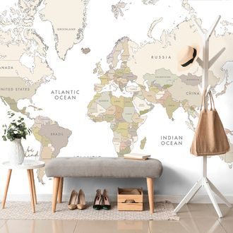 WORLD MAP WALLPAPER WITH VINTAGE ELEMENTS - WALLPAPERS MAPS - WALLPAPERS