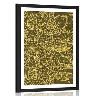 POSTER WITH MOUNT MANDALA TEXTURE - FENG SHUI - POSTERS