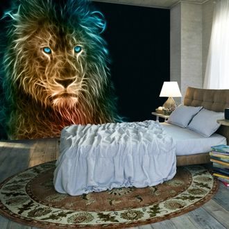 PHOTO WALLPAPER LION IN ABSTRACT FORM - WALLPAPERS ANIMALS - WALLPAPERS