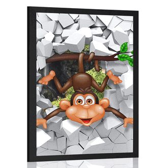 POSTER CHEERFUL MONKEY - ANIMALS - POSTERS