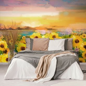 WALLPAPER SUNFLOWER FIELD - WALLPAPERS WITH IMITATION OF PAINTINGS - WALLPAPERS