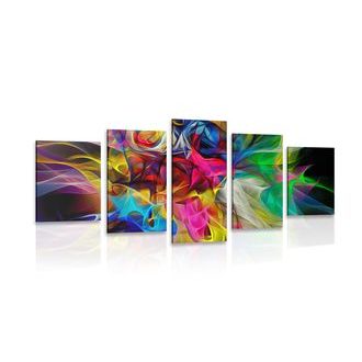 5-PIECE CANVAS PRINT ABSTRACT COLORFUL CHAOS - ABSTRACT PICTURES - PICTURES