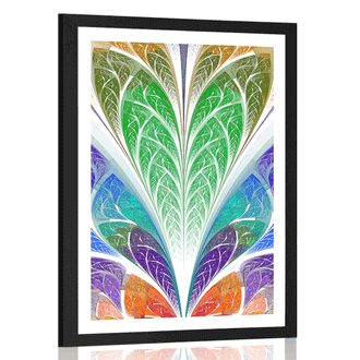 POSTER WITH MOUNT COLORED GLASS ABSTRACTION - ABSTRACT AND PATTERNED - POSTERS