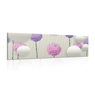 CANVAS PRINT INTERESTING FLOWERS WITH ABSTRACT ELEMENTS AND PATTERNS - ABSTRACT PICTURES - PICTURES