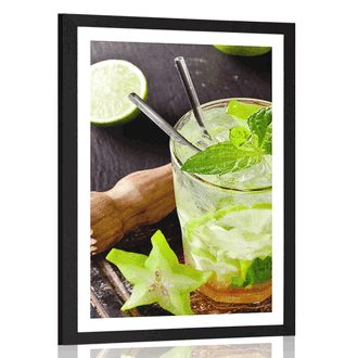 POSTER WITH MOUNT DELICIOUS MOJITO - WITH A KITCHEN MOTIF - POSTERS