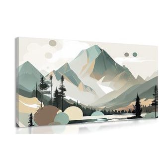 CANVAS PRINT MAGICAL HIGH TATRAS IN SCANDINAVIAN DESIGN - PICTURES MOUNTAINS - PICTURES