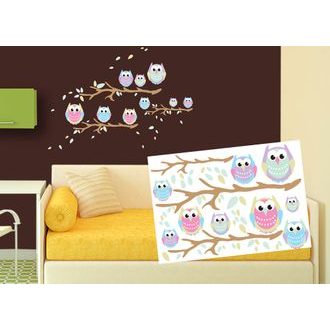 DECORATIVE WALL STICKERS OWLS - FOR CHILDREN - STICKERS