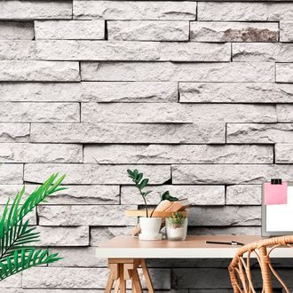 WALL MURAL ELEGANT STONE CLADDING - WALLPAPERS WITH IMITATION OF BRICK, STONE AND CONCRETE - WALLPAPERS