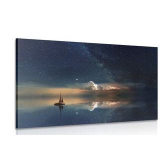 CANVAS PRINT BOAT AT SEA - PICTURES OF NATURE AND LANDSCAPE - PICTURES