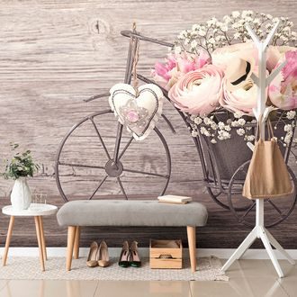 WALL MURAL FLOWERS IN A VINTAGE VASE - WALLPAPERS VINTAGE AND RETRO - WALLPAPERS