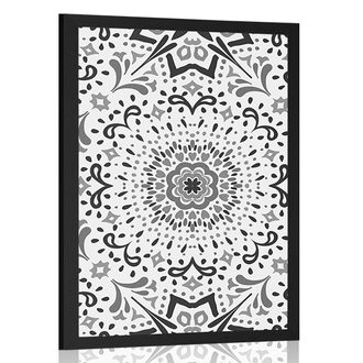 POSTER UNIQUE ETHNIC PATTERN IN BLACK AND WHITE - BLACK AND WHITE - POSTERS