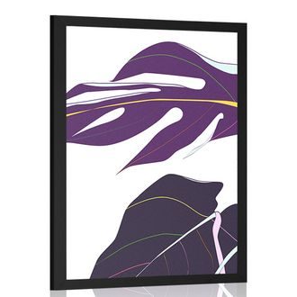 POSTER PURPLE MONSTERA LEAVES - MOTIFS FROM OUR WORKSHOP - POSTERS