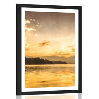 POSTER WITH MOUNT REFLECTION OF A MOUNTAIN LAKE - NATURE - POSTERS