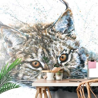 SELF ADHESIVE WALLPAPER LYNX IN WATERCOLOR DESIGN - SELF-ADHESIVE WALLPAPERS - WALLPAPERS