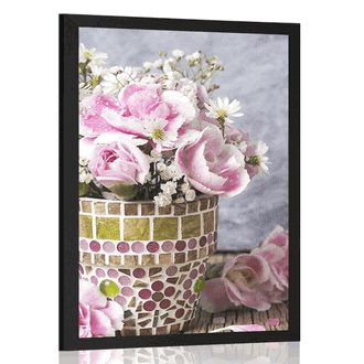 POSTER PINK CARNATION IN A VINTAGE TOUCH - VASES - POSTERS
