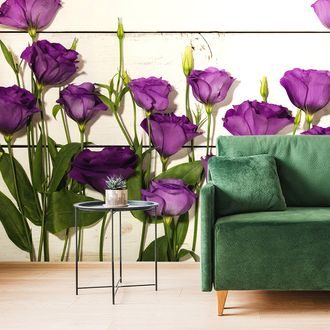 WALL MURAL BEAUTIFUL PURPLE FLOWERS - WALLPAPERS FLOWERS - WALLPAPERS