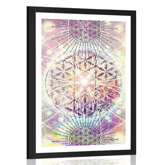 POSTER WITH MOUNT MANDALA IN AN INTERESTING DESIGN - FENG SHUI - POSTERS