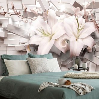 SELF ADHESIVE LILY WALLPAPER IN A MODERN DESIGN - SELF-ADHESIVE WALLPAPERS - WALLPAPERS