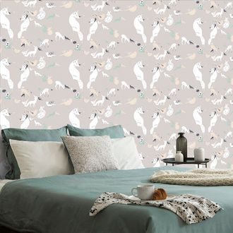 SELF ADHESIVE WALLPAPER COEXISTENCE OF FOREST ANIMALS - SELF-ADHESIVE WALLPAPERS - WALLPAPERS