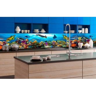 SELF ADHESIVE PHOTO WALLPAPER FOR KITCHEN SEA CREATURES - WALLPAPERS