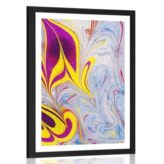POSTER WITH MOUNT ABSTRACTION IN EBRU STYLE - ABSTRACT AND PATTERNED - POSTERS