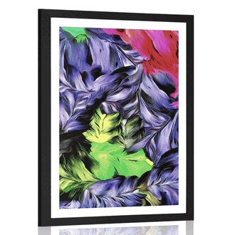 POSTER WITH MOUNT RETRO STROKES OF FLOWERS - VINTAGE AND RETRO - POSTERS