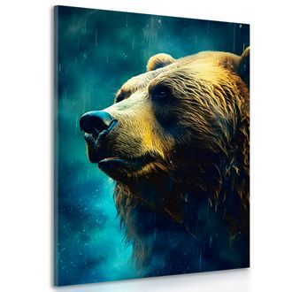 CANVAS PRINT BLUE-GOLD BEAR - PICTURES LORDS OF THE ANIMAL KINGDOM - PICTURES