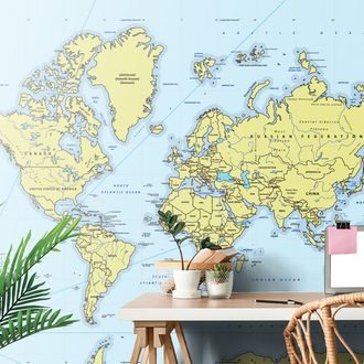 SELF ADHESIVE WALLPAPER STYLISH MAP WITH A COMPASS - SELF-ADHESIVE WALLPAPERS - WALLPAPERS