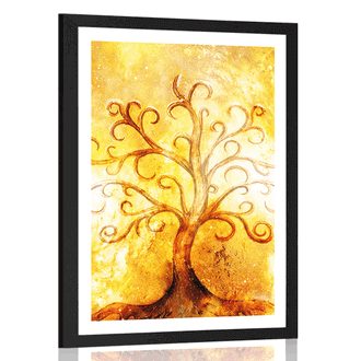 POSTER WITH MOUNT TREE OF LIFE - FENG SHUI - POSTERS