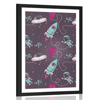 POSTER WITH MOUNT FRIENDLY ALIEN - MEANS OF TRANSPORT - POSTERS