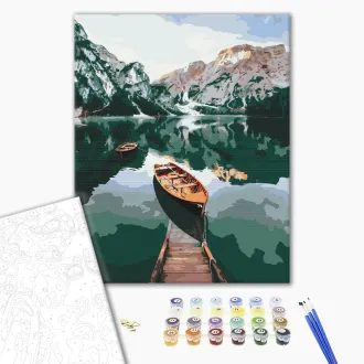 PAINT BY NUMBERS CLEAR MOUNTAIN LAKE - NATURE - PAINTING BY NUMBERS