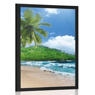 POSTER BEAUTIFUL BEACH ON THE ISLAND OF SEYCHELLES - NATURE - POSTERS