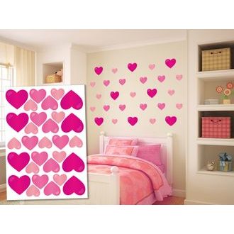 DECORATIVE WALL STICKERS HEARTS - STICKERS