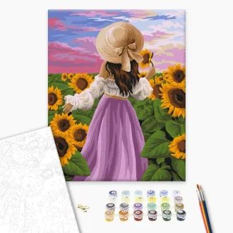 PAINT BY NUMBERS AMONG SUNFLOWERS - PEOPLE - PAINTING BY NUMBERS