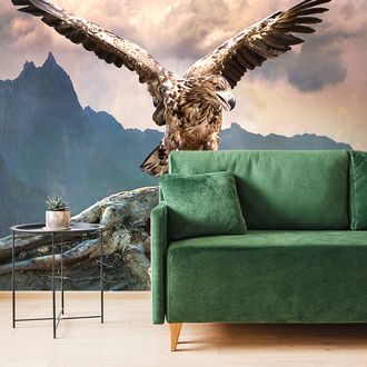 SELF ADHESIVE WALLPAPER EAGLE WITH SPREAD WINGS OVER THE MOUNTAINS - SELF-ADHESIVE WALLPAPERS - WALLPAPERS