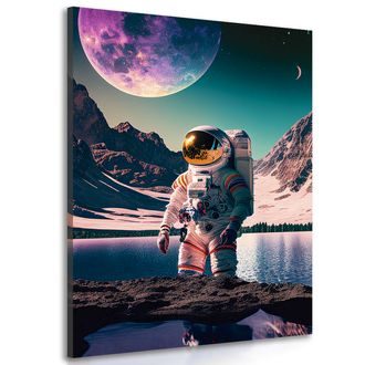 CANVAS PRINT ASTRONAUT ON THE SURFACE OF AN UNKNOWN PLANET - PICTURES OF ASTRONAUT - PICTURES