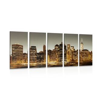 5-PIECE CANVAS PRINT CENTER OF NEW YORK CITY - PICTURES OF CITIES - PICTURES