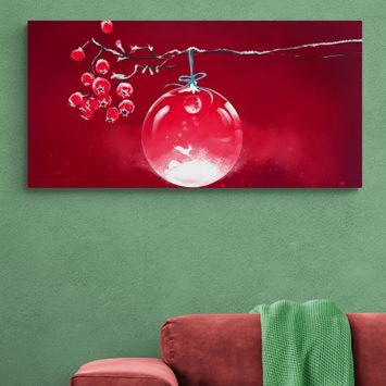 Dovido obraz s vianočným motívom - červená vianočná guľa