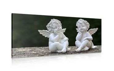 CANVAS PRINT PAIR OF SMALL ANGELS - PICTURES OF ANGELS - PICTURES